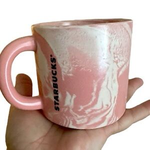 Starbucks NWT Pastel Pink Swirls Ceramic Coffee Cup Mug 2022